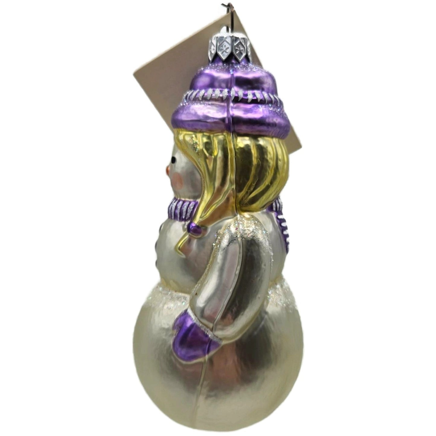 Patricia Breen Snow Woman Purple Winter Scarf Glass Christmas Ornament 9524