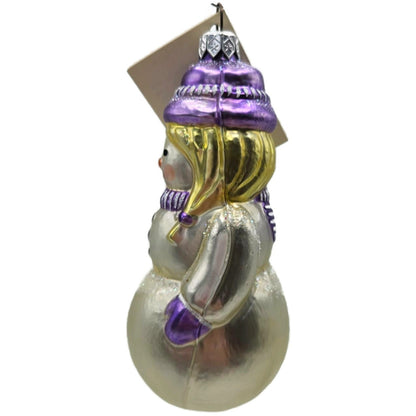 Patricia Breen Snow Woman Purple Winter Scarf Glass Christmas Ornament 9524