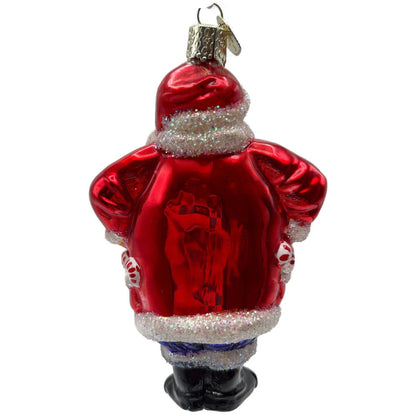 Old World Christmas Patriotic Santa Claus Red Glass Merck Family OWC Ornament