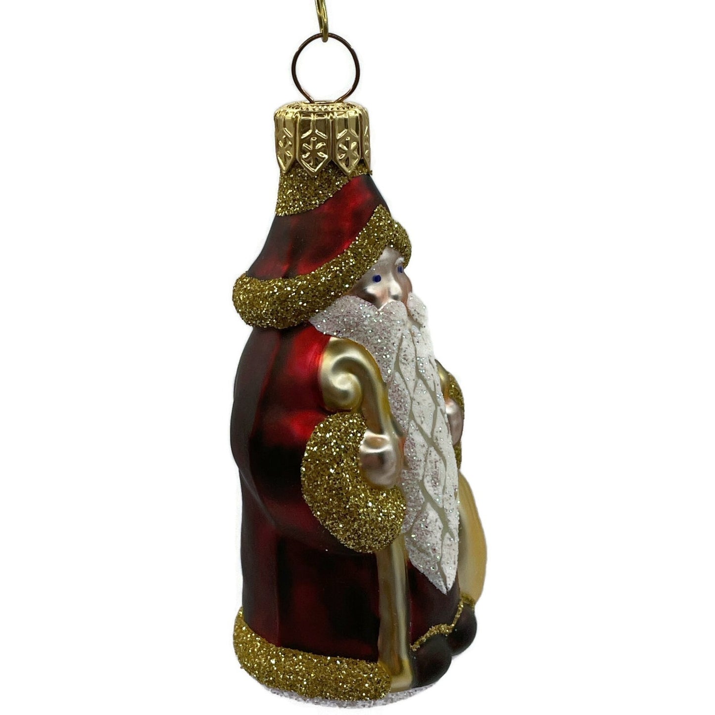 Patricia Breen Ornament Woodland Santa Claus Bordeaux Gold Christmas Tree Decor