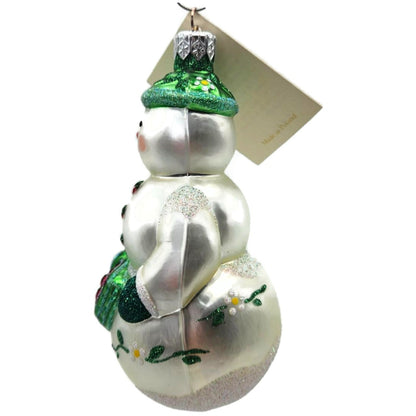 Patricia Breen Strawberry Snowman Flowers Fruit White Christmas Tree Ornament NM