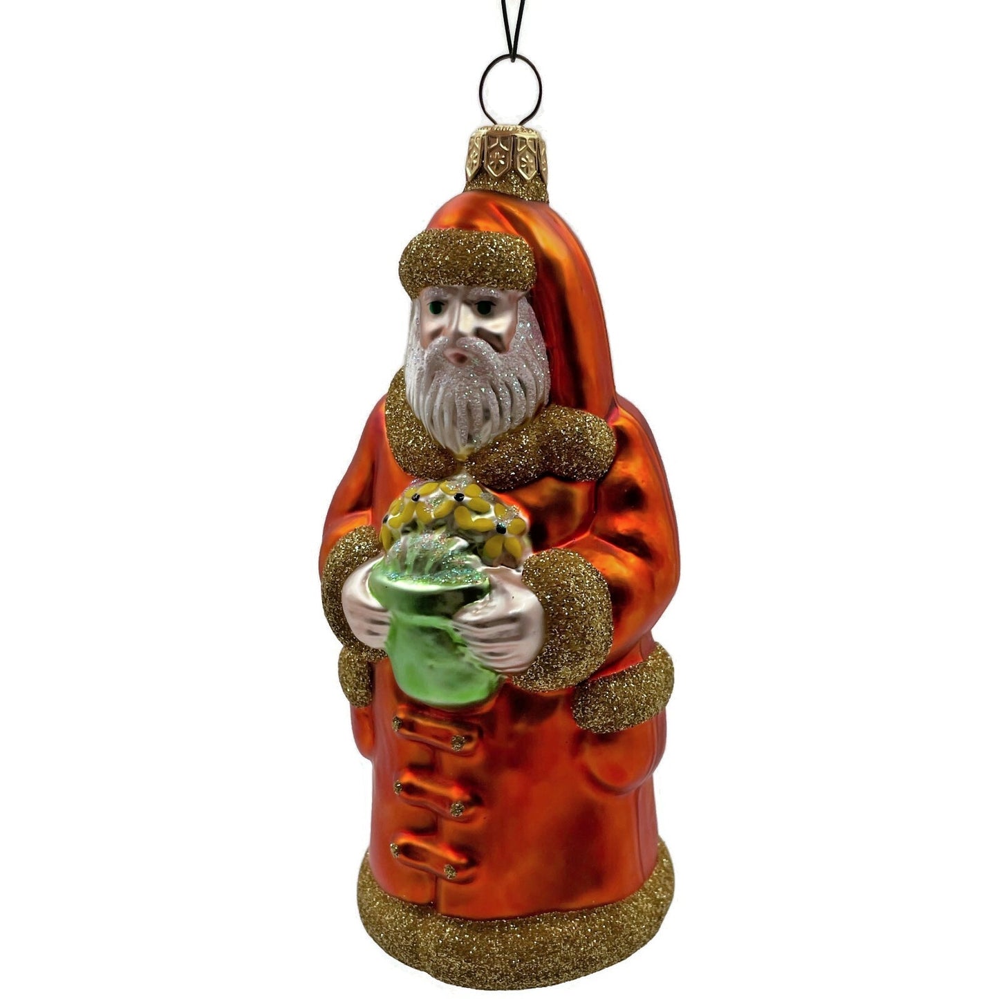 Patricia Breen Trustee Garden Santa Claus Orange Spring Christmas Tree Ornament
