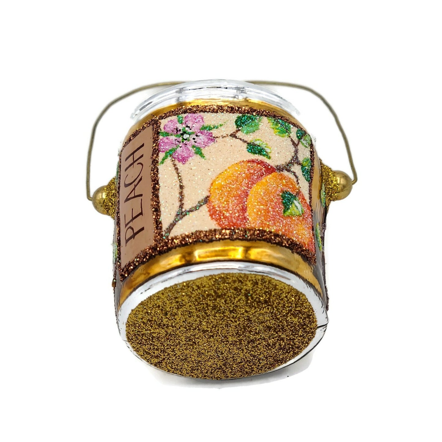 Patricia Breen Colourful Quarts Peach Vines Paint Can Art Christmas Ornament