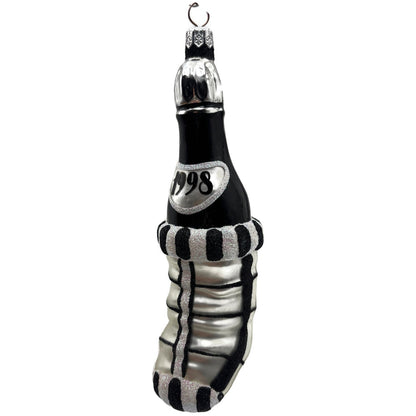 Patricia Breen Festive Stocking Black Silver Striped Christmas Tree Ornament NM