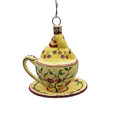 Patricia Breen Tea for Two Cherries Fruit Spring Holiday Ornament Tea Party CATZ