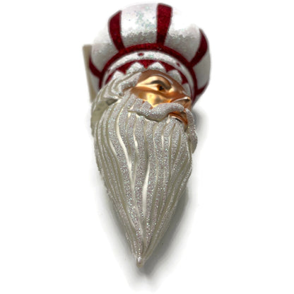 Patricia Breen Nuit Noel Red White Striped Santa Head Christmas Tree Ornament NM