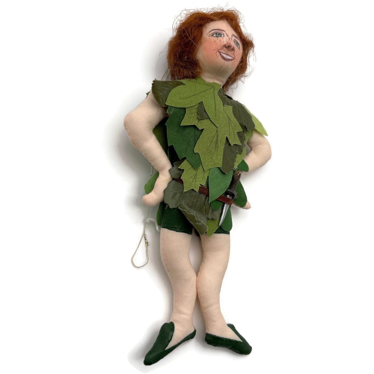 Gladys Boalt Peter Pan Green Handmade Fabric Christmas Tree Ornament Signed