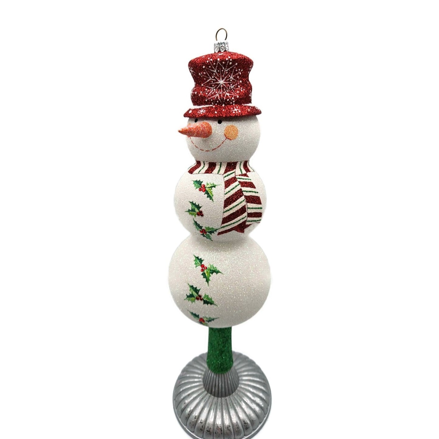 Patricia Breen Snowy Topper Finial Red Snowman Holly Christmas Tree Topper