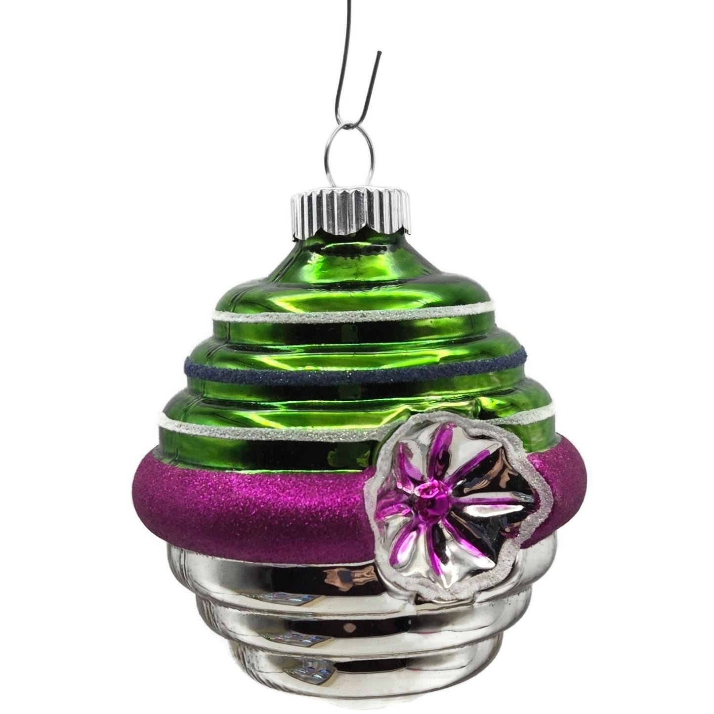 Christopher Radko Shiny Brite Lantern Reflector Christmas Tree Ornament Set of 6