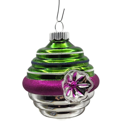 Christopher Radko Shiny Brite Lantern Reflector Christmas Tree Ornament Set of 6