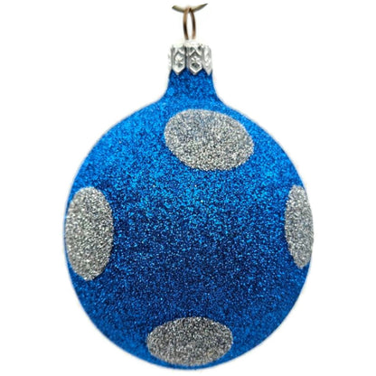 Patricia Breen Egg Blue Silver Polka Dot Easter Christmas Tree Ornament TCS