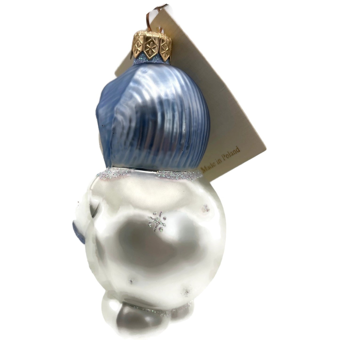 Patricia Breen Snowbaby Blue Gold White Snowflakes Christmas Tree Ornament
