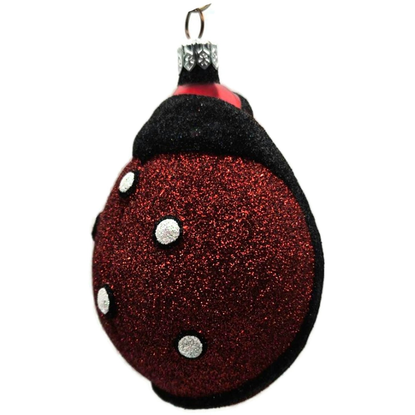 Patricia Breen Ladybug Santa Red Black Glittered Spring Christmas Tree Ornament