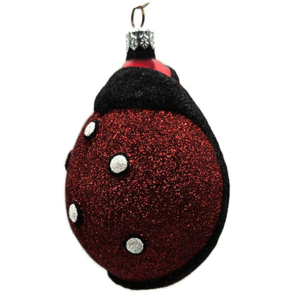 Patricia Breen Ladybug Santa Red Black Glittered Spring Christmas Tree Ornament