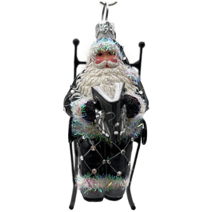 Patricia Breen Fitzgerald Santa Black Rocking Chair Standing Christmas Ornament
