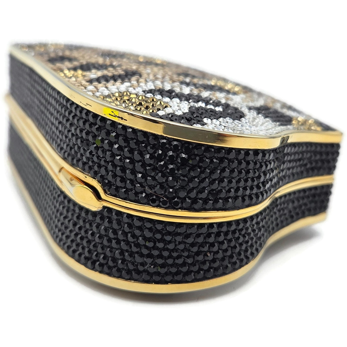 Judith Leiber Couture Leopard Crystal Minaudiere Shoulder Bag With Dust Bag