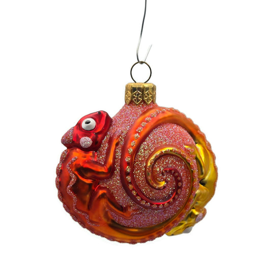 Patricia Breen Once Again for James Orange Yellow Lizard Christmas Tree Ornament
