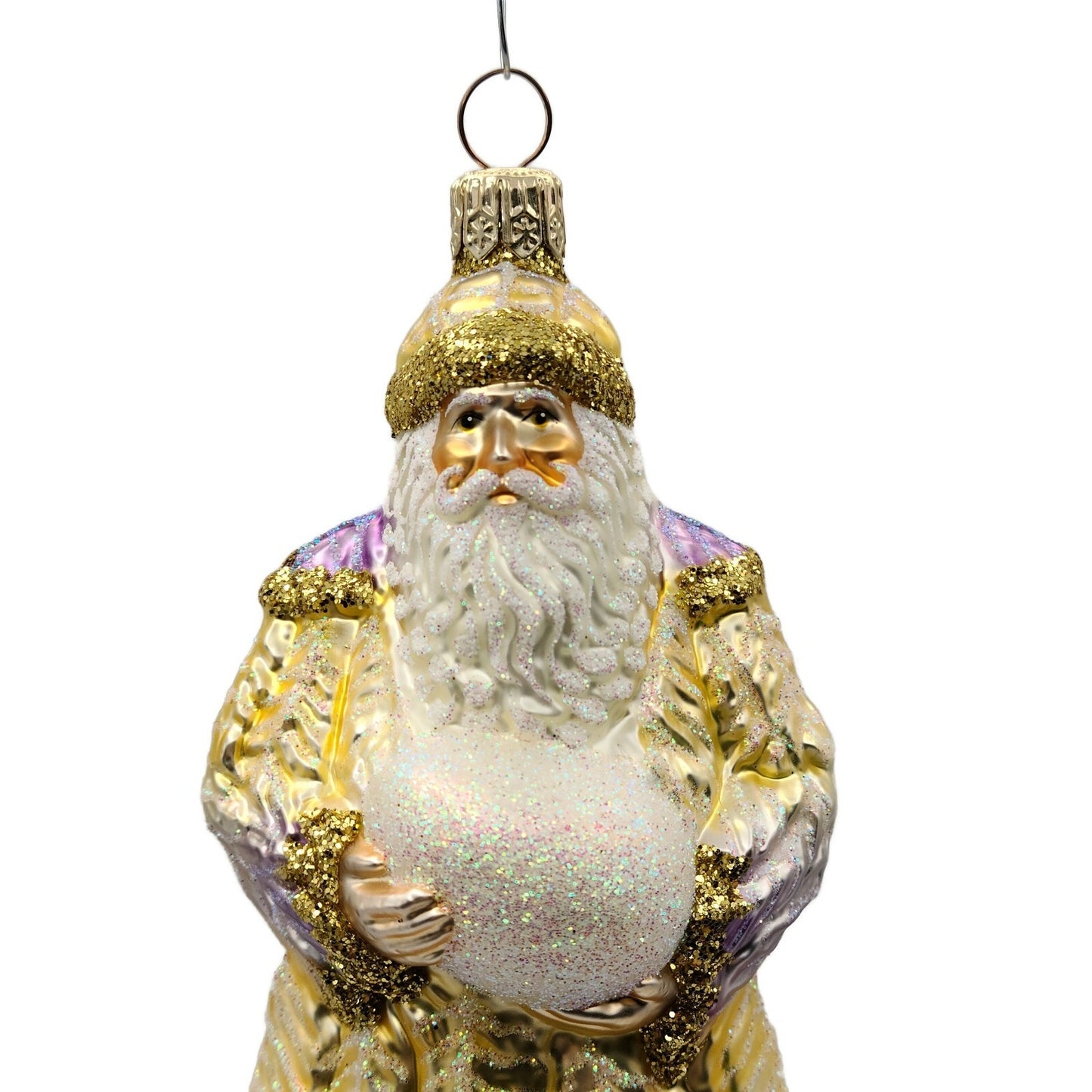 Patricia Breen Plumed Santa Claus Lavender Christmas Holiday Tree Ornament