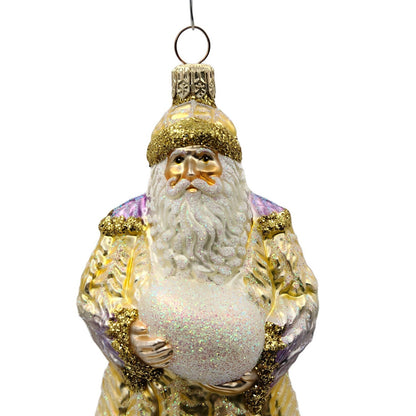 Patricia Breen Plumed Santa Claus Lavender Christmas Holiday Tree Ornament