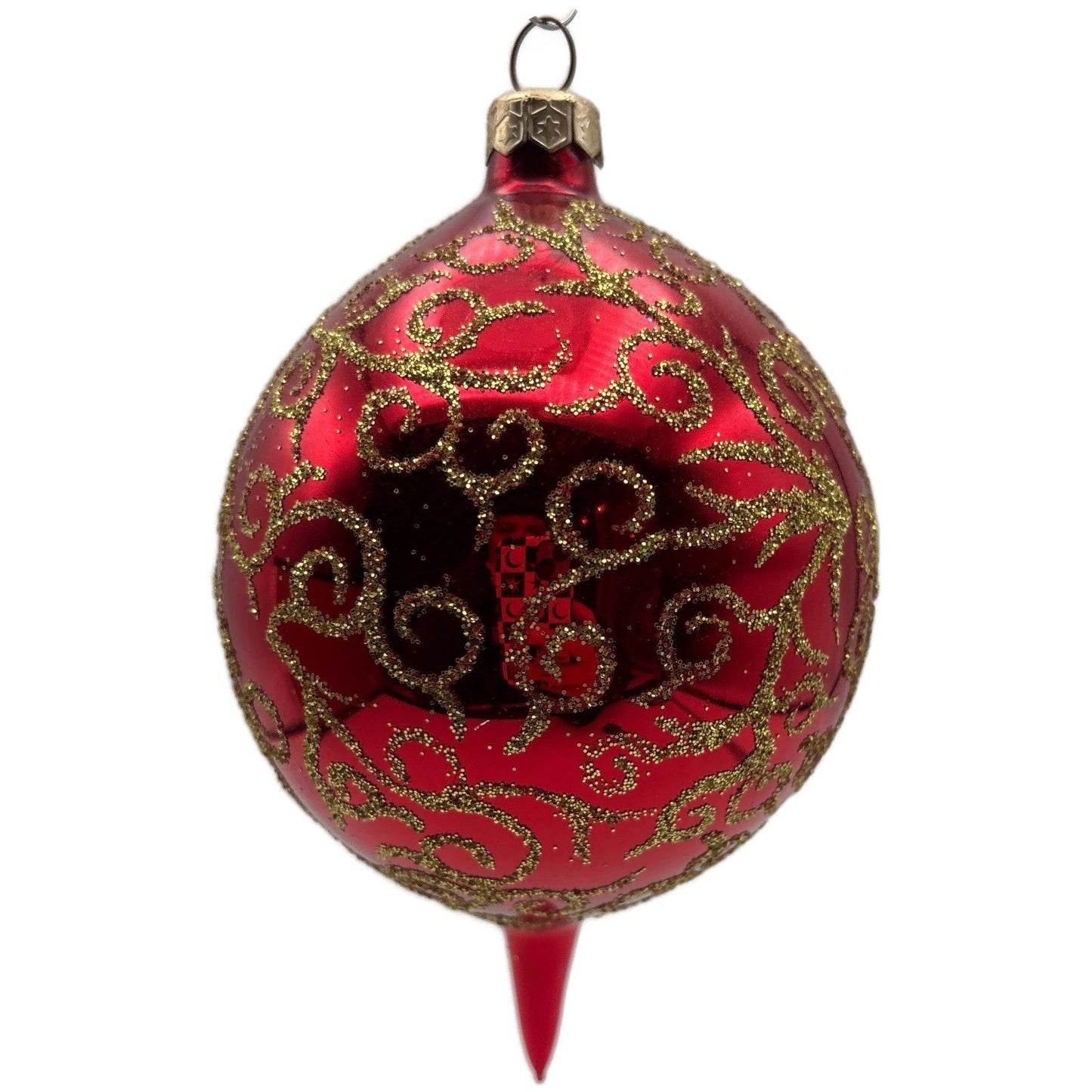Christopher Radko Rhapsody Red Gold Drop Christmas Tree Ornament 96-260-0
