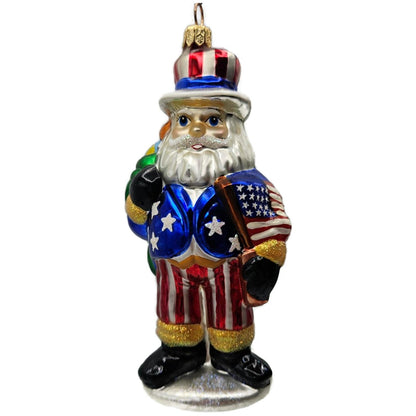 Christopher Radko Uncle Sam Santa Patriotic July 4th Christmas Ornament 99-QVC-1