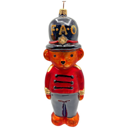 Christopher Radko FAO Schwarz Toy Soldier Bear Red Christmas Tree Ornament