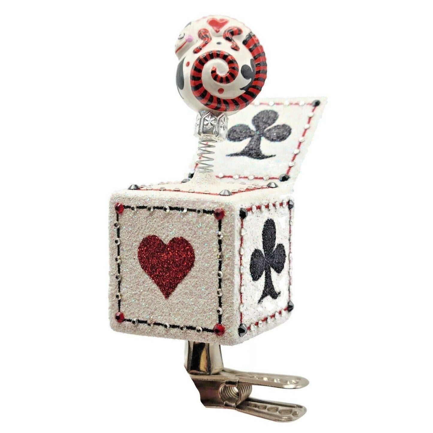 Patricia Breen Pop Goes the Chameleon Card Suits Clip On Christmas Tree Ornament