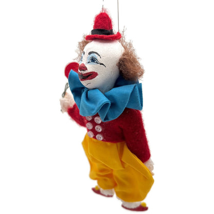 Gladys Boalt Circus Clown Rose Red Handmade Fabric Christmas Tree Ornament 1993