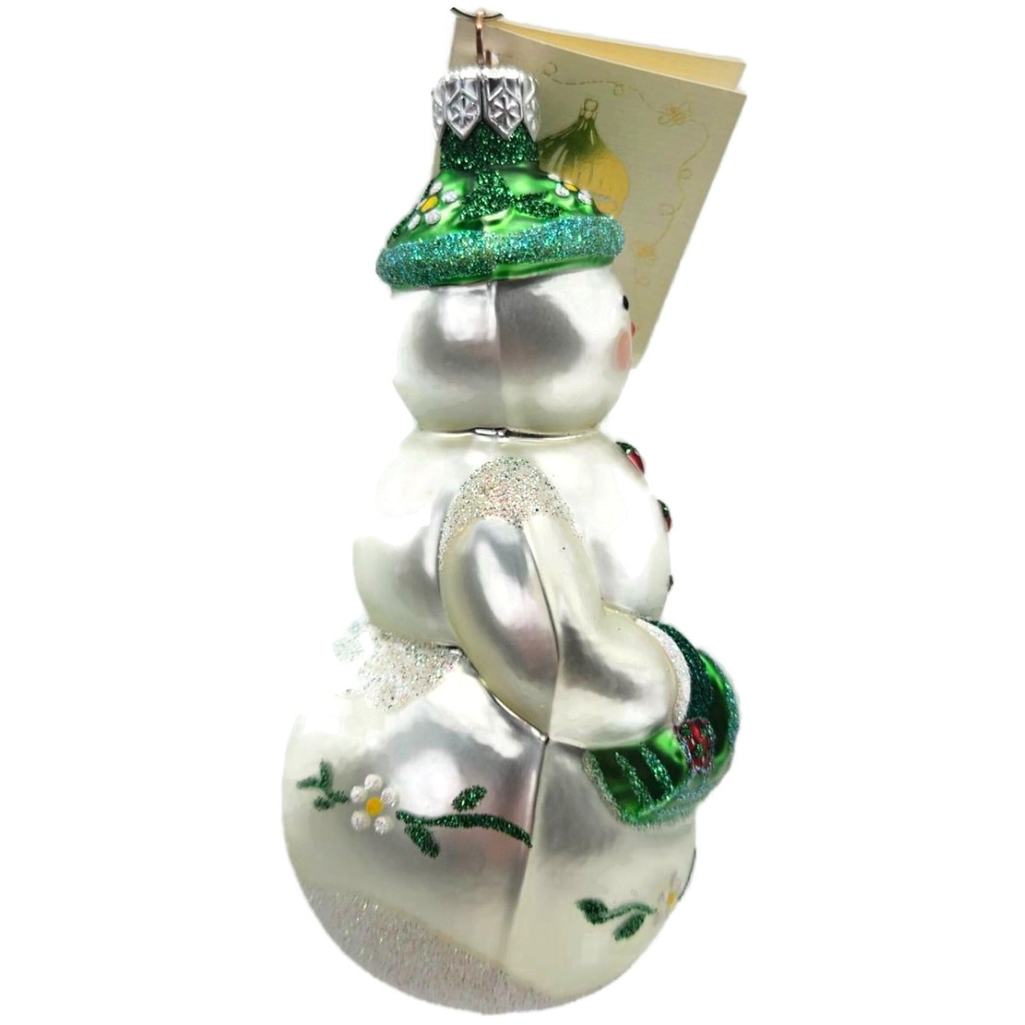 Patricia Breen Strawberry Snowman Flowers Fruit White Christmas Tree Ornament NM
