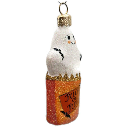 Patricia Breen Treat Seeker Orange Bag White Ghost Halloween Christmas Ornament