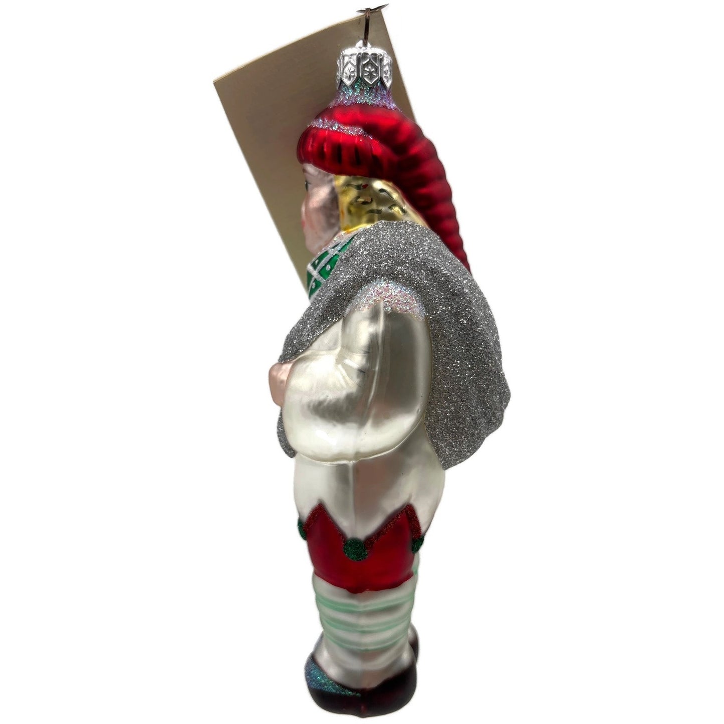 Patricia Breen Jack Frost Red Green Scarf Silver Winter Christmas Ornament 9628