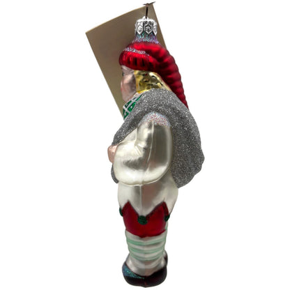Patricia Breen Jack Frost Red Green Scarf Silver Winter Christmas Ornament 9628