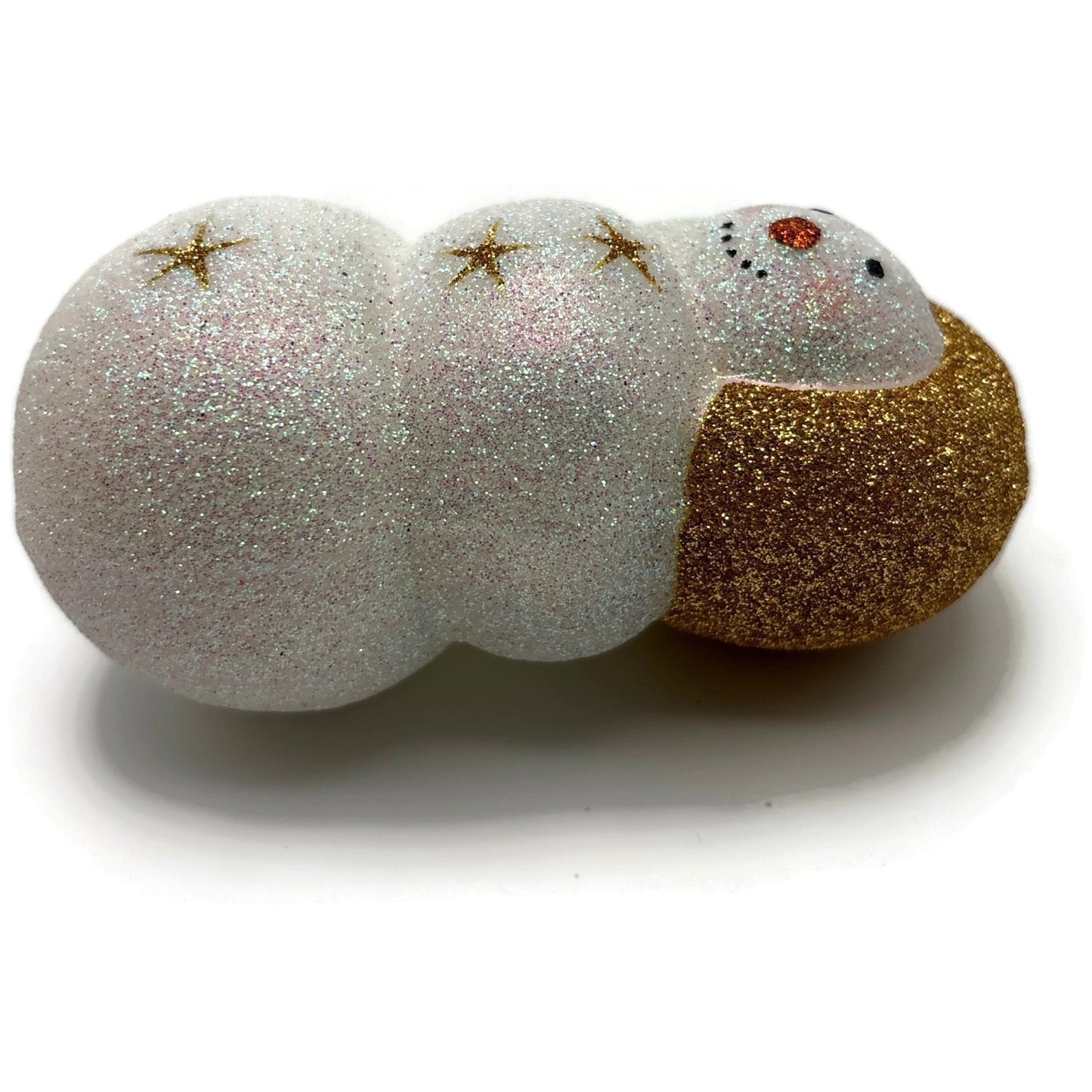 Patricia Breen Snow Angel in Flight Glittered White Gold Christmas Tree Ornament