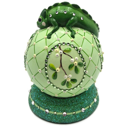 Patricia Breen Chameleon Cachette Mistletoe Floral Candy Container Christmas