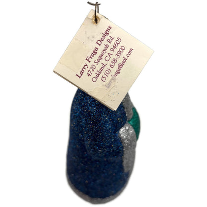 Larry Fraga River Woman Blue Silver Green Glitter Series Christmas Tree Ornament