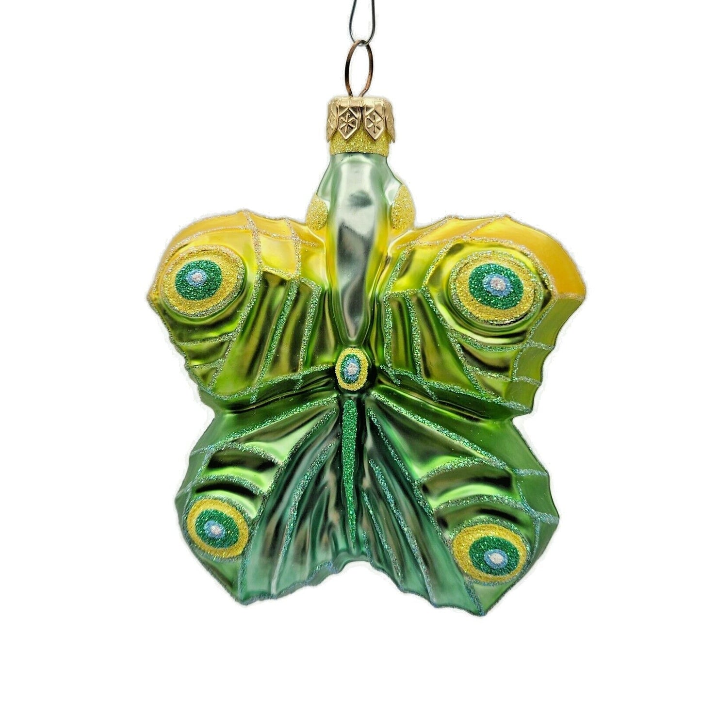 Patricia Breen Flutterby Santa Claus Yellow Green Spring Christmas Tree Ornament
