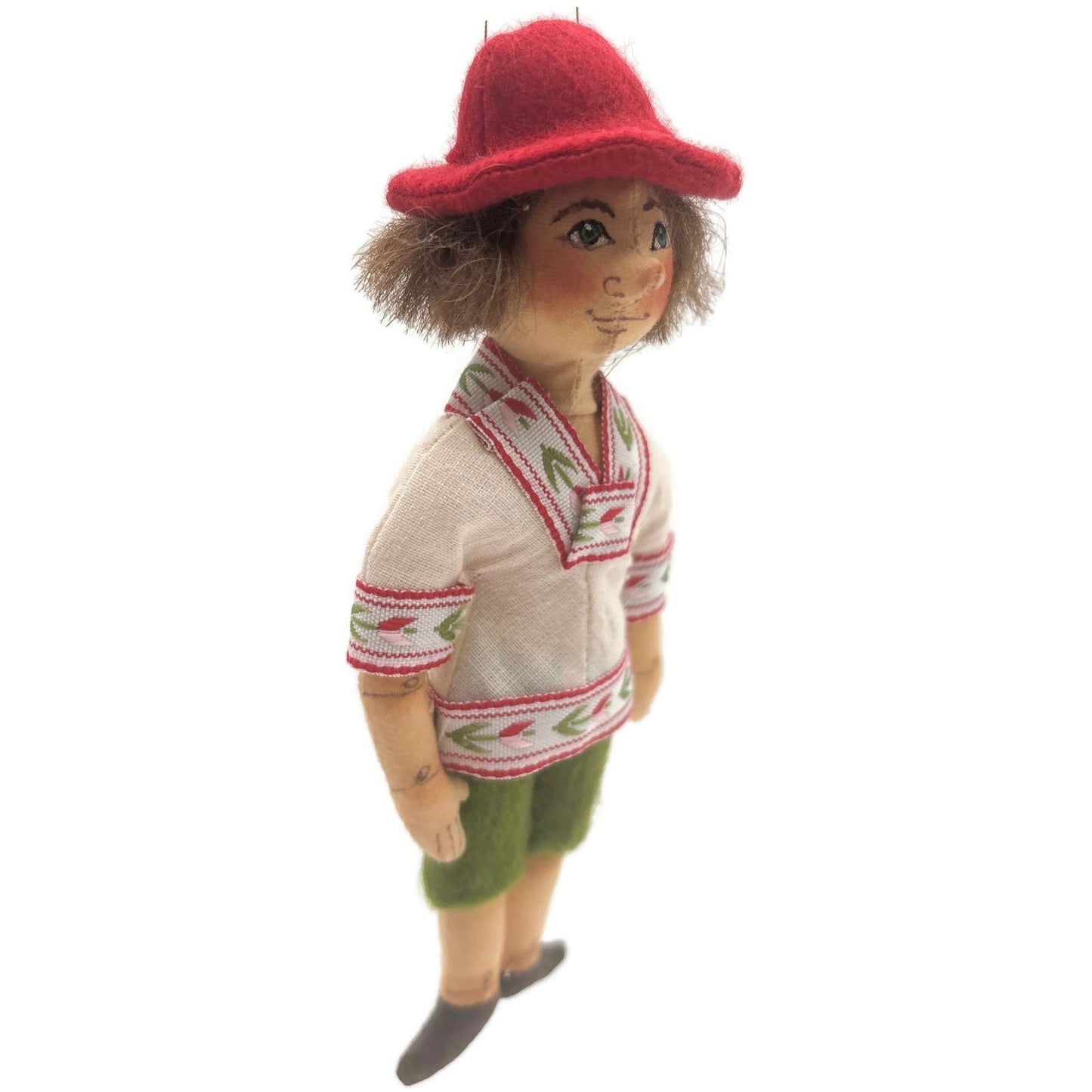 Gladys Boalt Pinocchio Handmade Fairytale Fabric Christmas Holiday Ornament