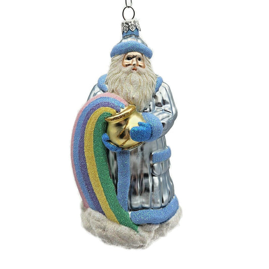 Patricia Breen Rainbow Santa Claus Pastel Stars Spring Christmas Tree Ornament