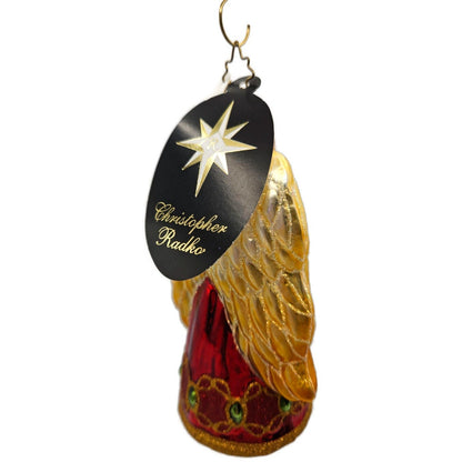 Christopher Radko Holiday Herald Angel Ornament 1015108 Red Gold Wings Christmas