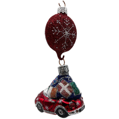Patricia Breen Knightsbridge Santa Red Snowflakes Flags Christmas Tree Ornament