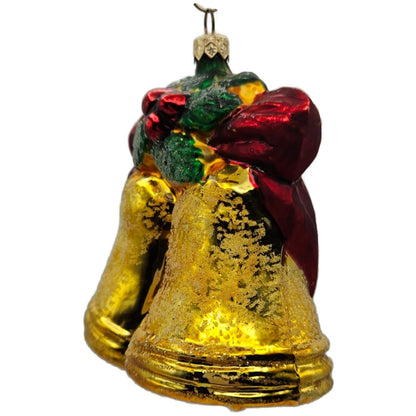 Christopher Radko Noel's Bells Gold Red Christmas Tree Ornament 97-208-0