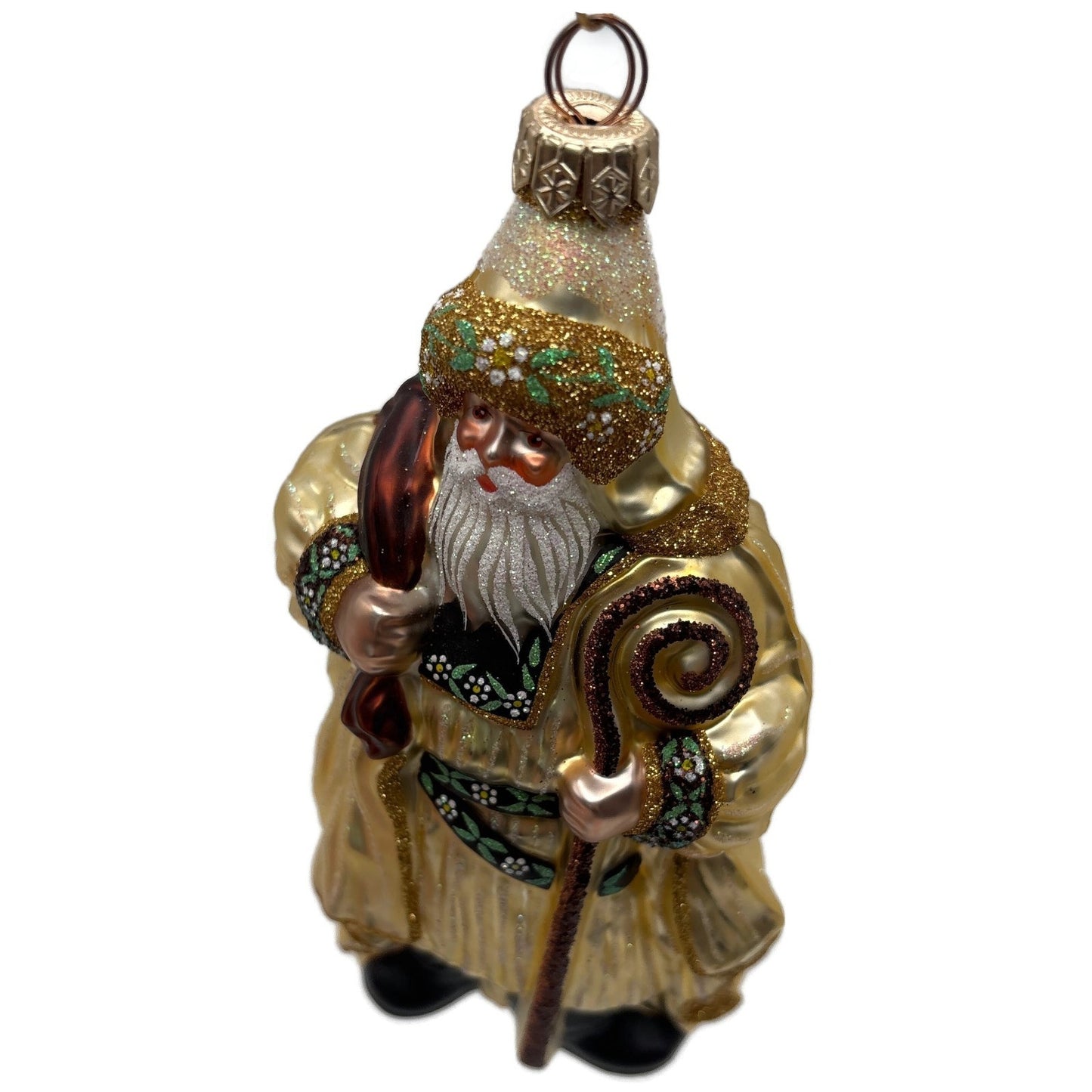 Patricia Breen Van Mourik Santa Claus Gold Brown Fall Christmas Tree Ornament