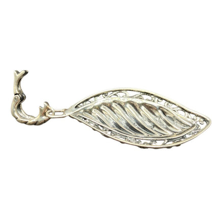 Carolyn Pollack Relios Leaf Shaped Pendant 925 Sterling Silver Scroll Filigree