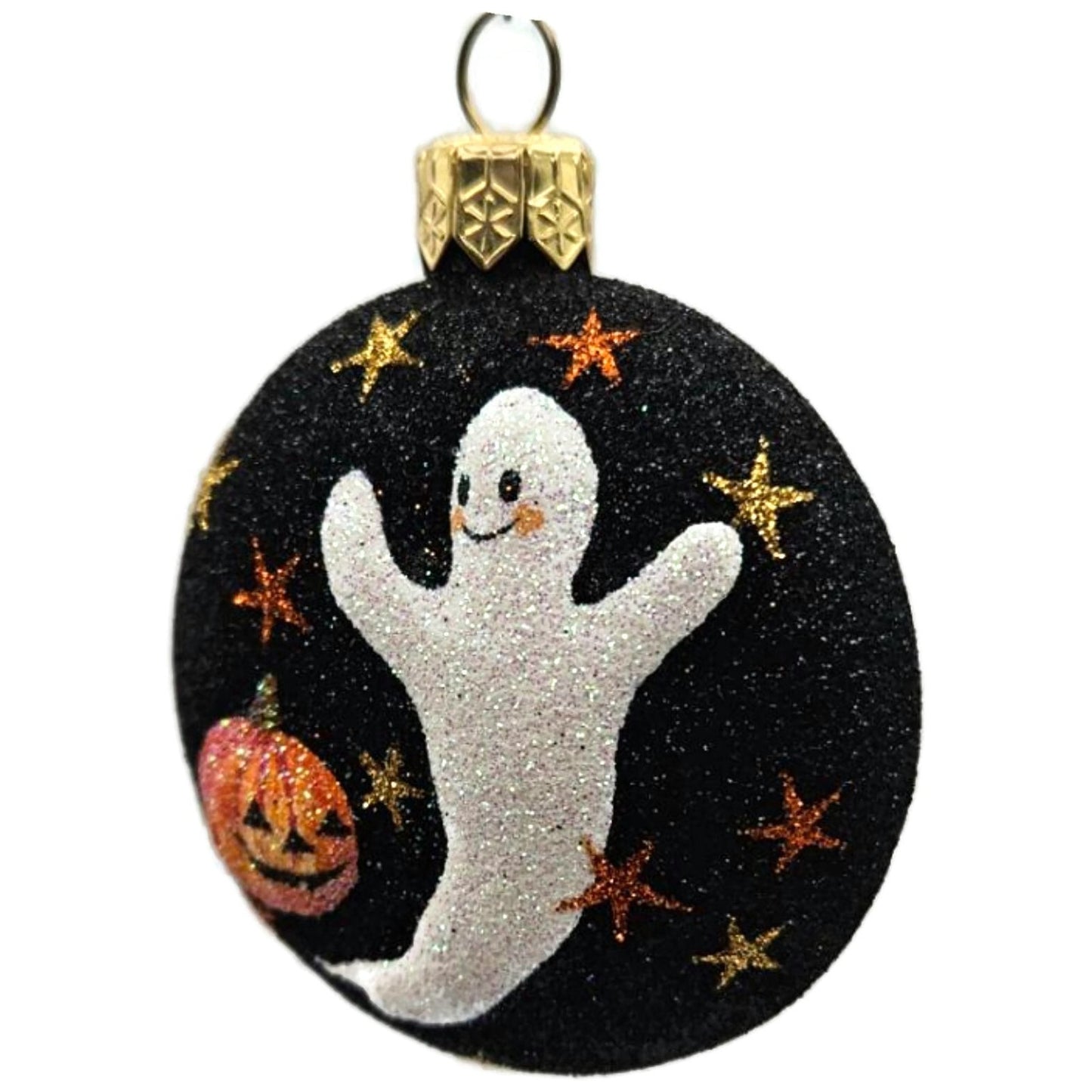 Patricia Breen Halloween Ghostly Medallion Pumpkin StarsBlack Christmas Ornament