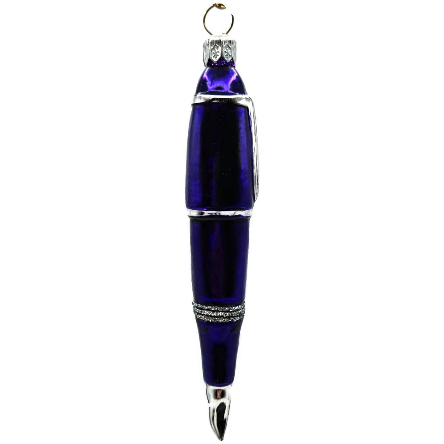 Patricia Breen Pen Purple with Silver Glittered Christmas Holiday Ornament 2400
