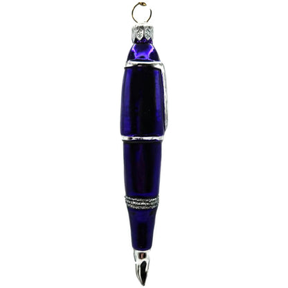 Patricia Breen Pen Purple with Silver Glittered Christmas Holiday Ornament 2400