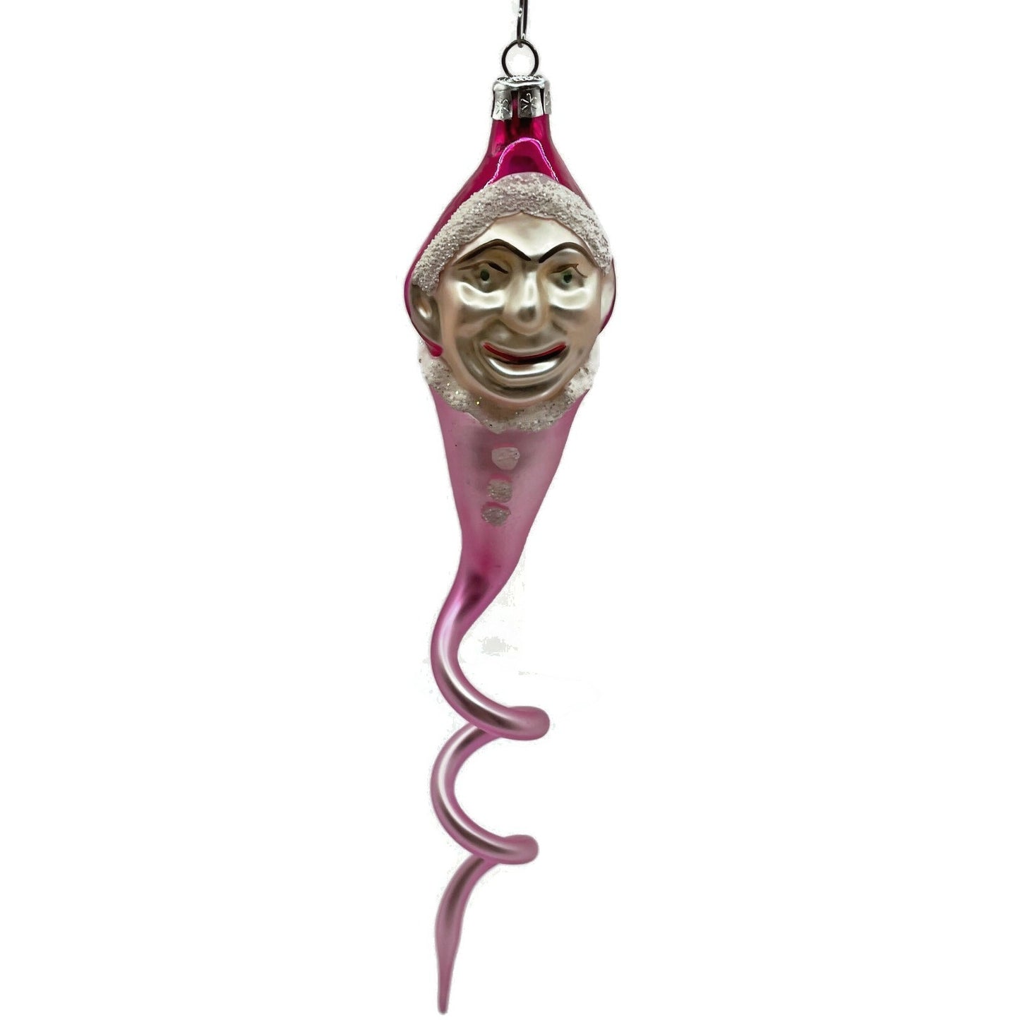 Christopher Radko Ornament Clown Snake Hot Pink Jester Spiral Twist Christmas