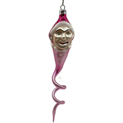 Christopher Radko Ornament Clown Snake Hot Pink Jester Spiral Twist Christmas