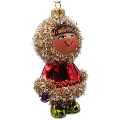 The Ornament King Radko It's a Small World Eskimo Red Jacket Christmas Ornament