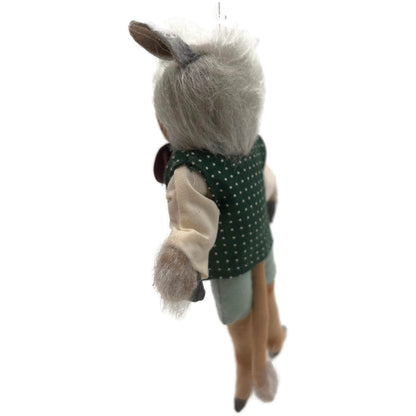 Gladys Boalt Lampwick Candlewick Donkey Boy Fabric Signed Christmas Ornament